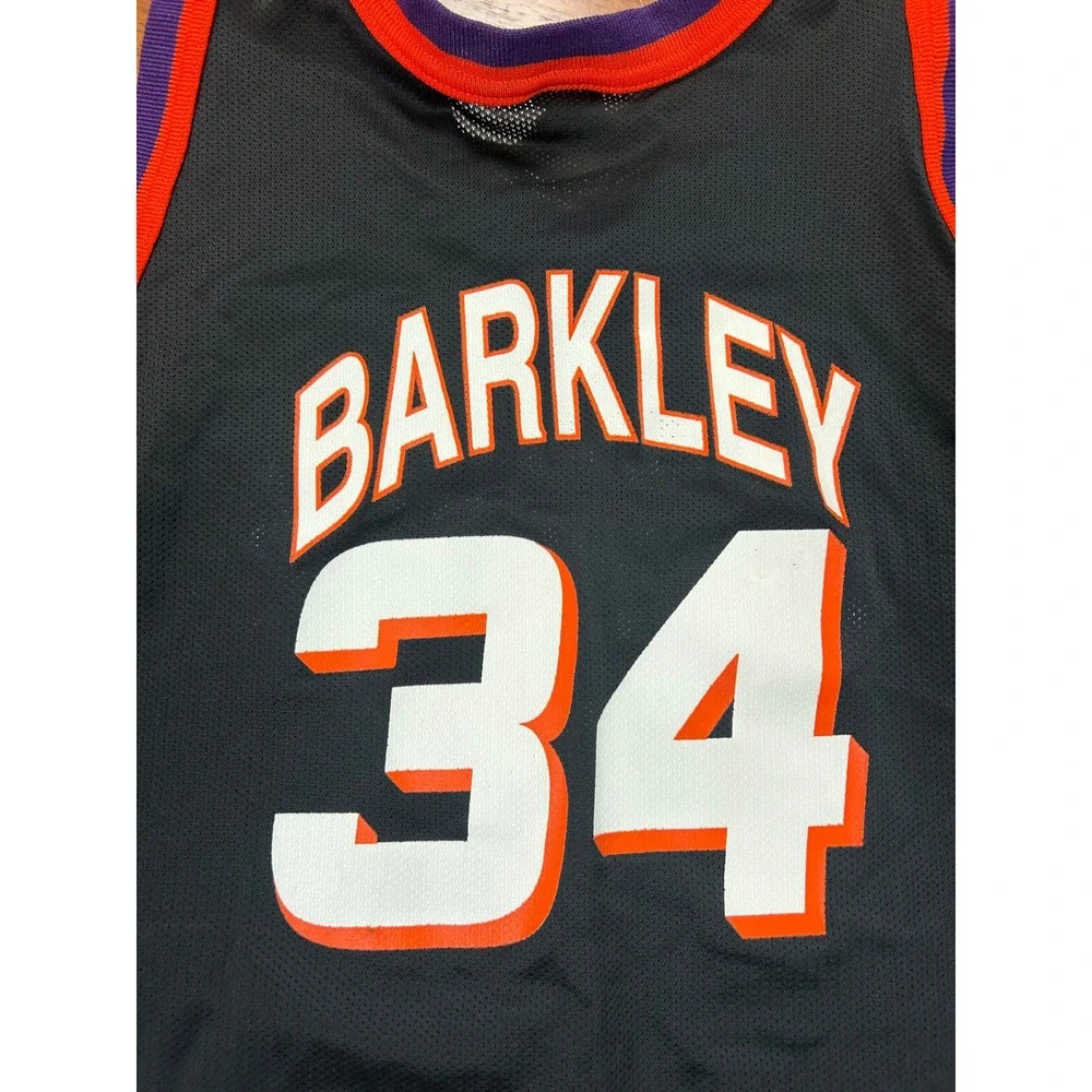 Champion Phoenix Suns Jersey Youth L 14-16 Black Charles Barkley 34 NBA